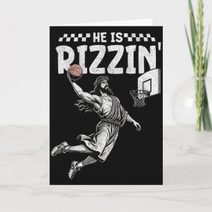 Hij is Rizzin Christelijke Jezus Basketbal Spelen Kaart