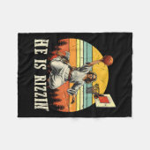 Hij is Rizzin Easter Bysketll Christelijk Fleece Deken (Voorkant (Horizontaal))