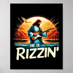 Hij is Rizzin Easter Christelijk Jesus  Jesus Poster