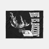 Hij is Rizzin Fun Jesus Basketbal Meme Fleece Deken (Voorkant (Horizontaal))