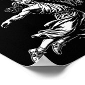 Hij is Rizzin Fun Jesus Basketbal Meme Poster (Hoek)