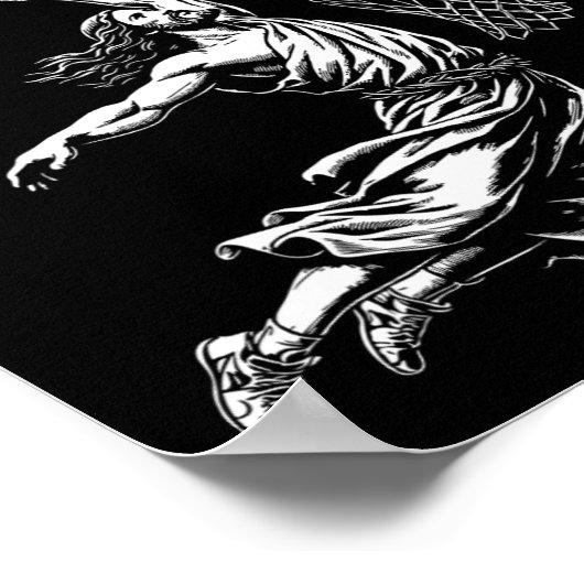 Hij is Rizzin Fun Jesus Basketbal Meme Poster (Hoek)