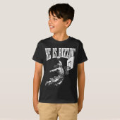 Hij is Rizzin Fun Jesus Basketbal Meme T-shirt (Voorkant volledig)