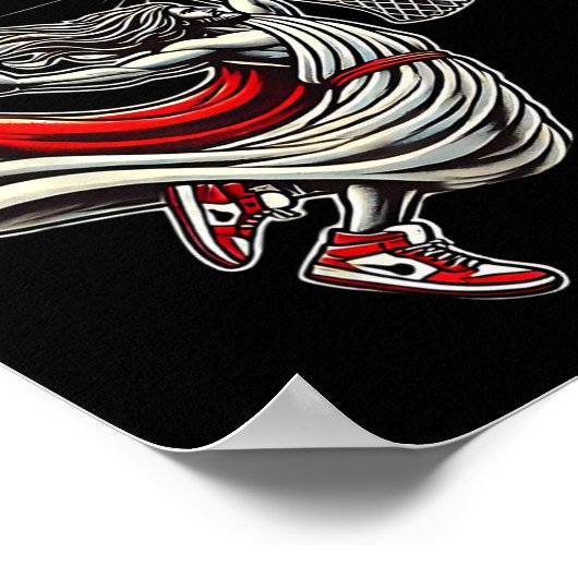 Hij is Rizzin Funny Jesus Bysketll Meme Poster (Hoek)