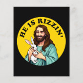 Hij is Rizzin Funny Jesus Christelijk Paasdag Flyer (Achterkant)