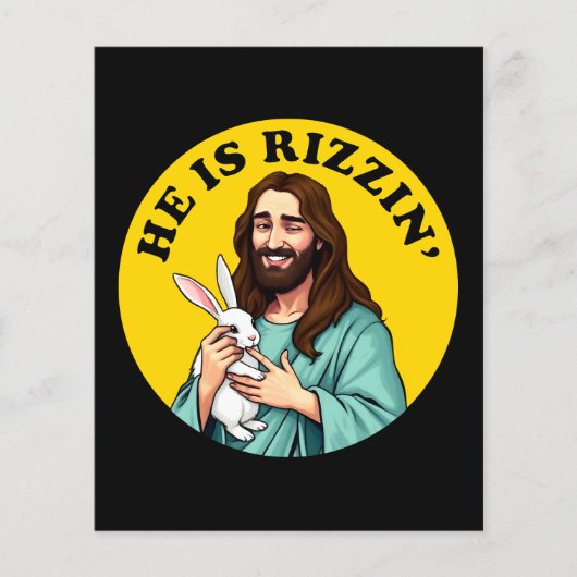 Hij is Rizzin Funny Jesus Christelijk Paasdag Flyer (Voorkant)