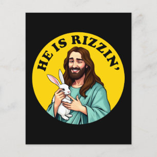 Hij is Rizzin Funny Jesus Christelijk Paasdag Flyer