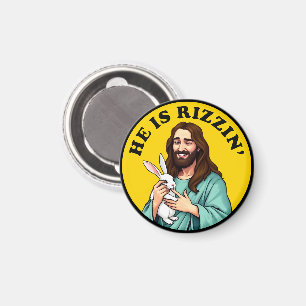Hij is Rizzin Funny Jesus Christelijk Paasdag Magneet