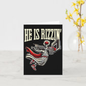 Hij Is Rizzin Funny Jezus Bysketll Meme Kaart (Gele Bloem)