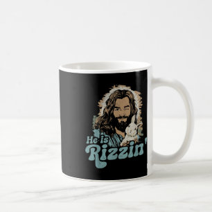 Hij is Rizzin Funny Schattige Jesus Bunny Easter C Koffiemok