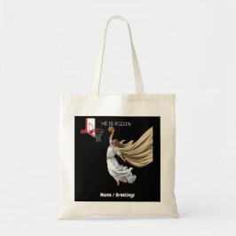 Hij is Rizzin Grappig Jezus Basketbal Spelen Retro Tote Bag