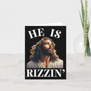 Hij is Rizzin - Grappig Jezus Christelijk Pasen Ge Kaart