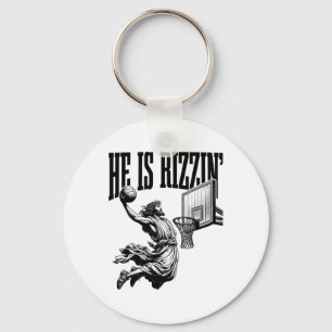 Hij is Rizzin grappig Jezus Sketll Pasen Rizz Meme Sleutelhanger