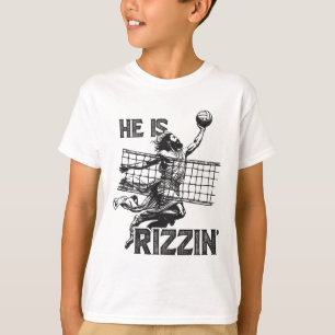Hij is Rizzin grappig Jezus speelt Volleybyll Spel T-shirt