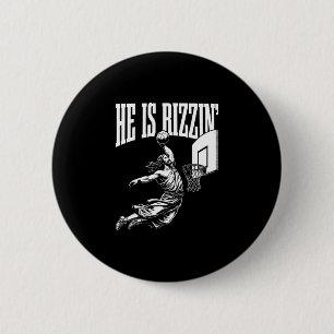 Hij is Rizzin Grappig Pasen Rizz Meme Sketll Ronde Button 5,7 Cm