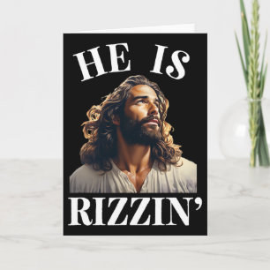 Hij Is Rizzin - Grappige Jezus Christelijke Pasen Kaart