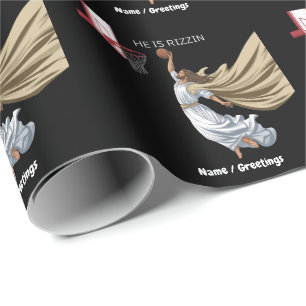 Hij is Rizzin Grappige Jezus spelen basketbal retr Cadeaupapier