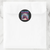 Hij is Rizzin Happy Easter Day Ronde Sticker (Tas)