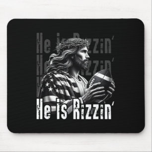 Hij is Rizzin Jesus aan het voetballen Funny Sport Muismat