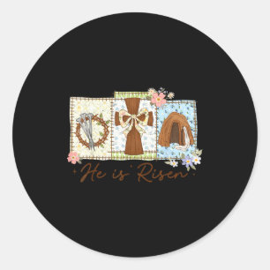 Hij is rizzin jesus grappig voor kinderen jongen v ronde sticker