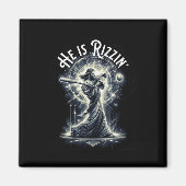 Hij is Rizzin Jesus spelen honkbal leuk sport Riz Magneet (Voorkant)