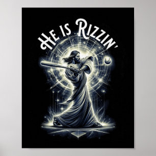 Hij is Rizzin Jesus spelen honkbal leuk sport Riz Poster