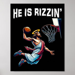 Hij Is Rizzin Jezus Sketll Pasen Voor Kinderen Man Poster