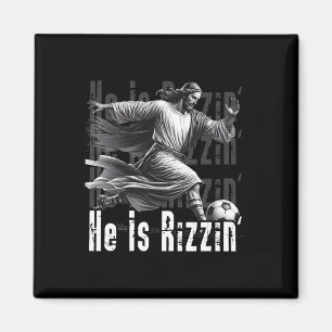 Hij is Rizzin Jezus voetbal spelen grappige sport Magneet
