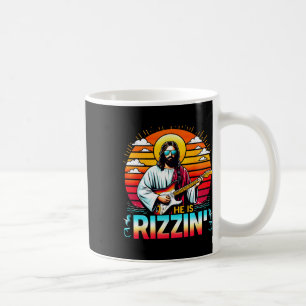 Hij Is Rizzin Paasfeest Christelijke Jezus Grappig Koffiemok