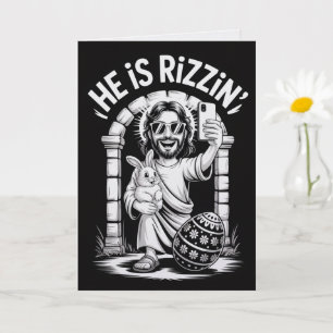 Hij Is Rizzin' Pasen Kaart Gen Z Christelijke Meme