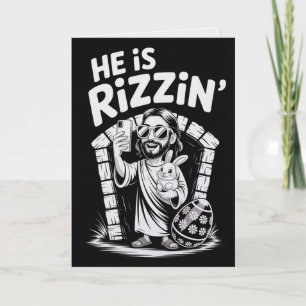 Hij Is Rizzin' Pasen Kaart Gen Z Christelijke Meme