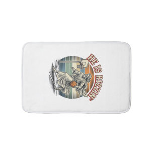 Hij Is Rizzin Vintage Basketbal Religieus T-shirt Badmat