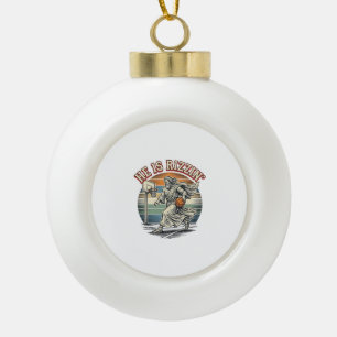 Hij Is Rizzin Vintage Basketbal Religieus T-shirt  Keramische Bal Ornament