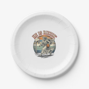 Hij Is Rizzin Vintage Basketbal Religieus T-shirt Papieren Bordje