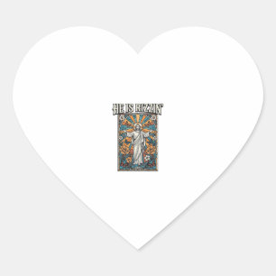 Hij Is Rizzin Vintage Pasen Gebrandschilderd T-Shi Hart Sticker