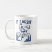 Hij is Rizzin Volleybal Jesus Happy Easter Funny C Koffiemok (Links)