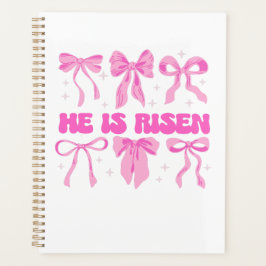 Hij is roze paasbloem coquette boog verrezen planner