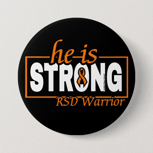 HIJ IS STERK...RSD RONDE BUTTON 7,6 CM (Voorkant)