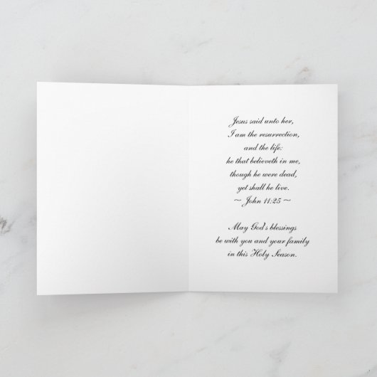 Hij is toegenomen, de Zegen van Pasen, Witte Lelie Feestdagen Kaart (Binnen)