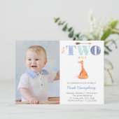 Hij is TWEE wild, vos 2de verjaardagsfeestje voor  Kaart (Staand voorkant)