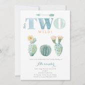 Hij is TWO wild 2e verjaardagscactus feest voor ee Kaart (Voorkant)