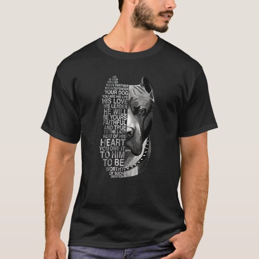 Hij is uw vriend uw partner Uw hond Pitbull T-shirt (Voorkant)