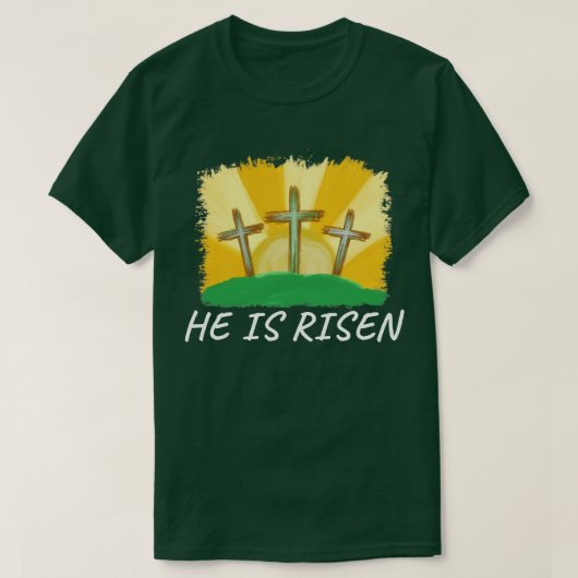 Hij is verrezen 1 t-shirt (Design voorkant)