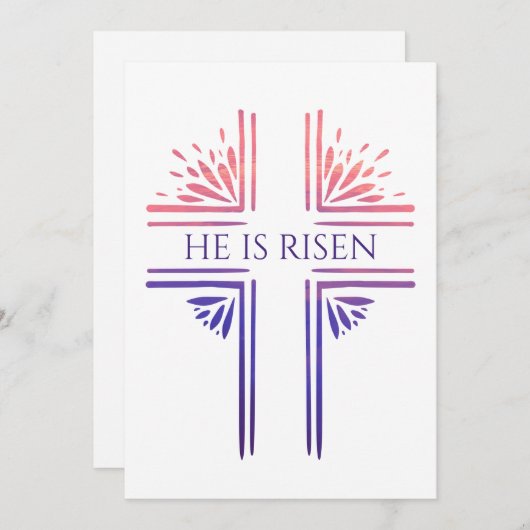 Hij is verrezen aangepaste Christelijke originele Feestdagenkaart (Voorkant / Achterkant)