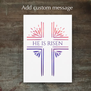 Hij is verrezen aangepaste Christelijke originele  Feestdagenkaart