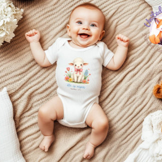 Hij is verrezen, Bijbelvers, Religieus Pasen Baby Romper