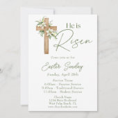 Hij is verrezen Bloemenkruis Kerk Paaszondag Kaart (Voorkant)