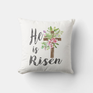 Hij is verrezen bloemkruis vintage gelukkig Pasen Kussen
