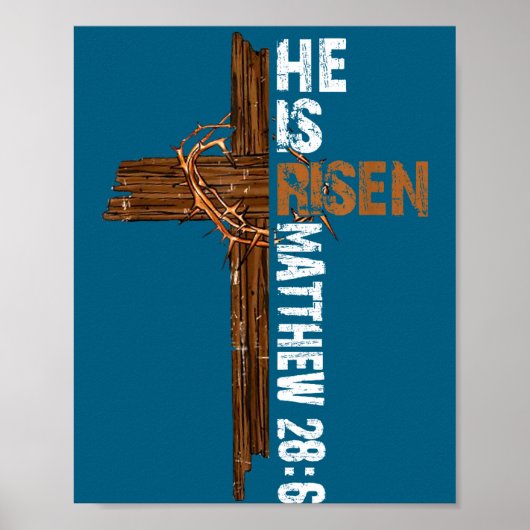 Hij is verrezen boho pasen christelijk jesus poster (Voorkant)