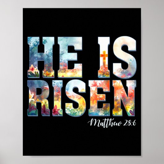 Hij is verrezen boho pasen christelijk jesus  poster (Voorkant)